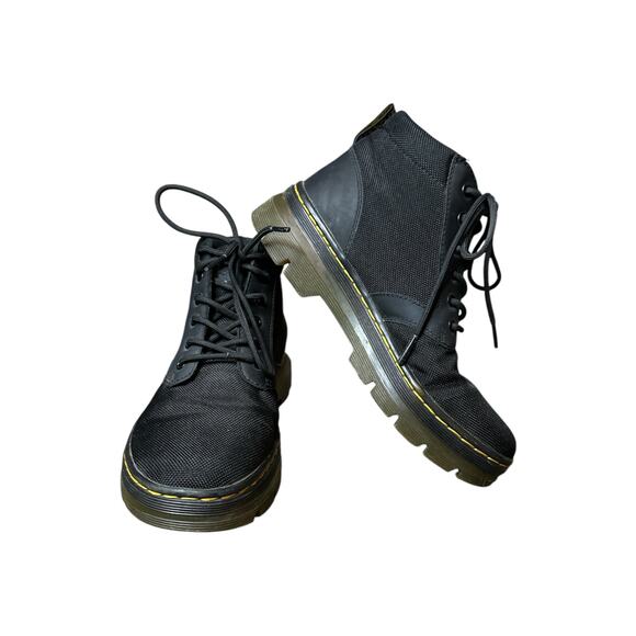 Dr. Marten’s Men’s Black Woven ‘Bonny’ Poly Casual Lace Up Combat Boots Size 5 - Picture 1 of 9